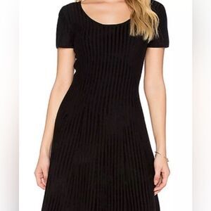 Theory Black Ribbed Knit Dress
